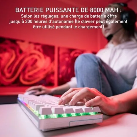 Cherry MX 8.2 Pro TMR TKL - Magnétique - Sans-Fil - RGB - Blanc, vue 6