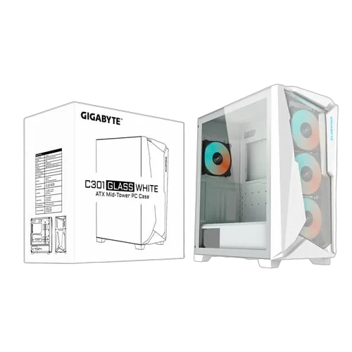 Gigabyte C301 GLASS WHITE V2 - MT/Sans Alim/E-ATX, vue 8