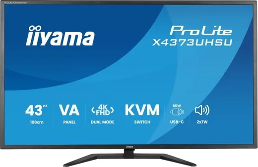 Iiyama X4373UHSU-B2 - 43" 4K/60Hz ou FHD 120Hz VA 3ms USB-C KVM