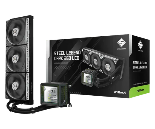 ASRock STEEL LEGEND DARK 360 LCD - 360mm - Noir, vue 2