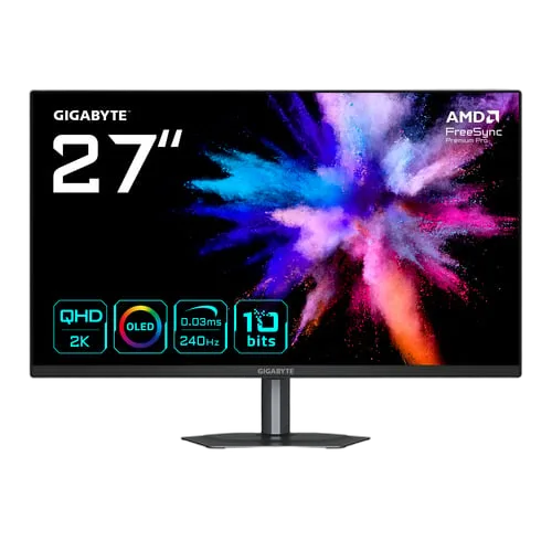 Gigabyte GO27Q24 - 27" QD-OLED QHD 240Hz 0,03ms Pivot USB-C FreeSync Premium