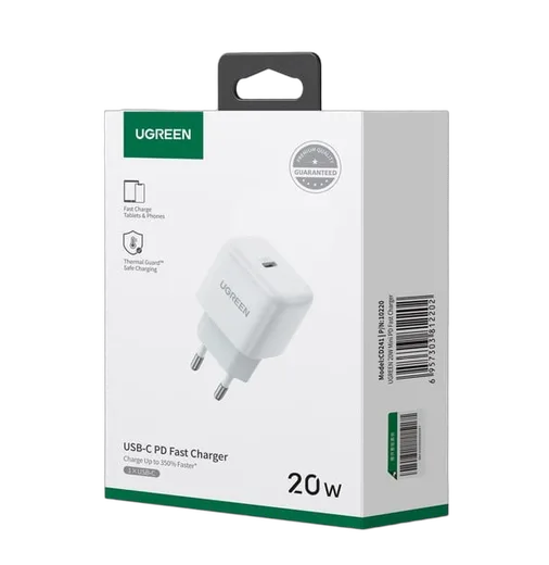 UGREEN Mini chargeur rapide secteur 20W - USB-C - Blanc