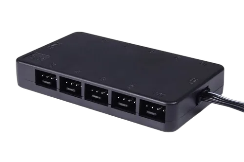 Alphacool Core 10x 4-Pin PWM splitter with SATA, vue 4