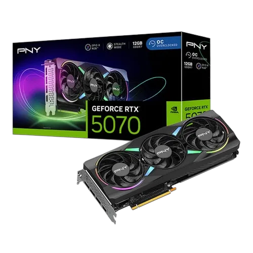 PNY GeForce RTX 5070 12GB ARGB Overclocked Triple Fan DLSS 4