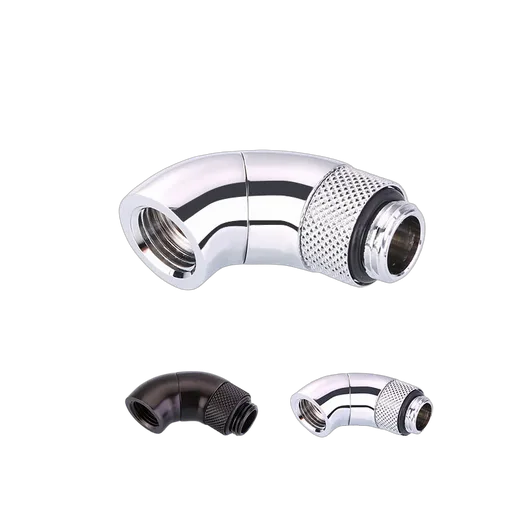 CONSTRUCTEUR Fitting arrondi rotatif 90° argent - 14mm, vue 1