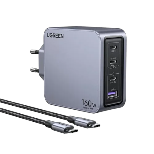 UGREEN Chargeur secteur 160W 4 ports + Câble USB-C - 1,5m