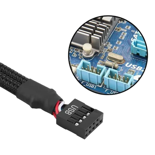 Compatible Splitter USB 9 Broches vers 2x USB 9 Broches - Pack de 2