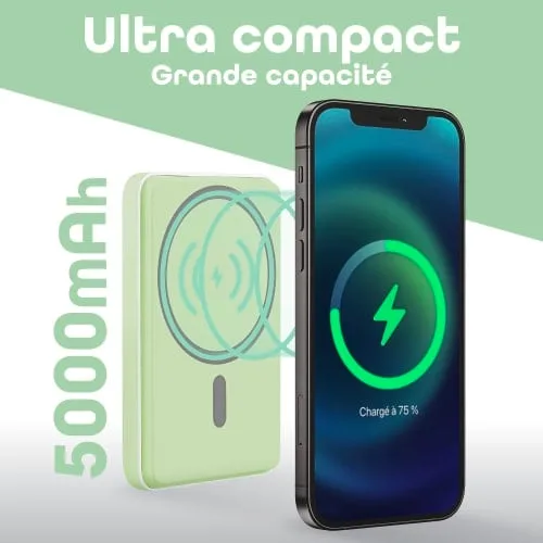 T'nB Powerbank USB-C - 5000 mAh - 20W - Vert, vue 3