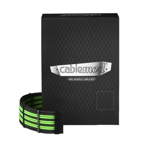 CableMod Cable Kit C-Series PRO ModMesh Black/Light Green Corsair - CM-PCSR-FKIT-NKKLG-R