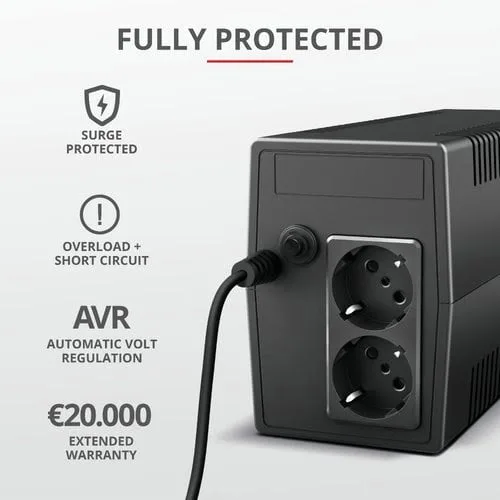 Trust PAXXON 800VA / 480W - 2 prises, vue 4