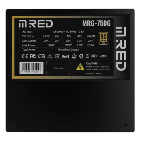 M.RED ATX 750 - 80 + GOLD - F.Mod - MRG-750G (Modulaire), vue 10