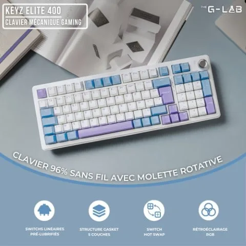 The G-LAB Keyz Elite 400 White Blue
