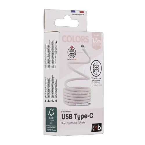 T'nB Câble USB-C vers USB-C - 1,5m - Rose, vue 2
