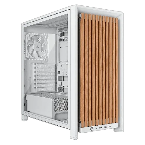 Corsair FRAME 4000D WOOD RS Blanc - MT/Sans Alim/E-ATX