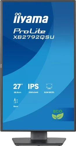 Iiyama Prolite XB2792QSU-B1 - 27" QHD 120Hz IPS 3ms Pivot Adaptive Sync FreeSync, vue 3