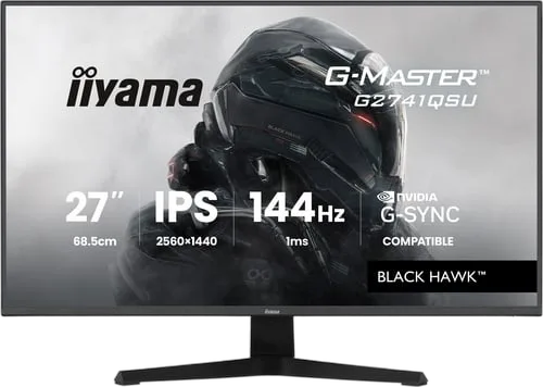 Iiyama G-Master G2741QSU-B1 - 27" QHD 144Hz IPS 1ms Adaptive Sync G-Sync