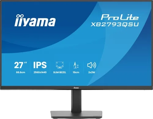 Iiyama Prolite XB2793QSU-B1 - 27" QHD 75Hz IPS 1ms Pivot Adaptive Sync