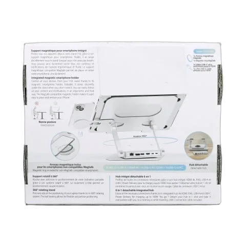 T'nB iClick Support notebook - 6 ports - Gris