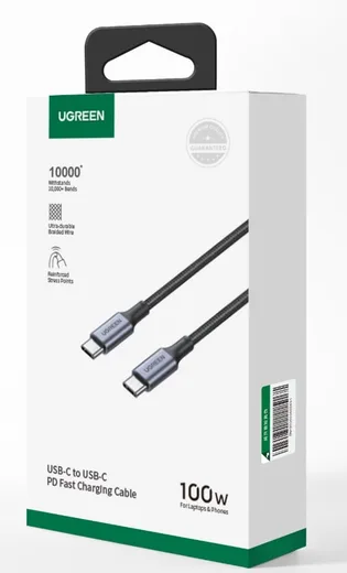 UGREEN Câble USB-C vers USB-C - 100W - Tressé - 3m - Noir