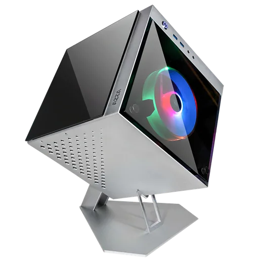 Azza Cube mini 805G silver - mT/Sans Alim/ITX, vue 1