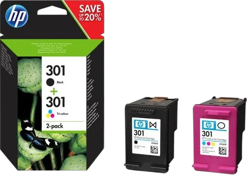 HP Cartouches 301 Noire+Cyan/Magenta/Jaune N9J72AE