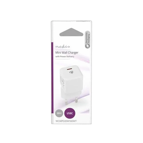 Nedis Chargeur mural 20W - 1 port USB-C - Blanc, vue 6