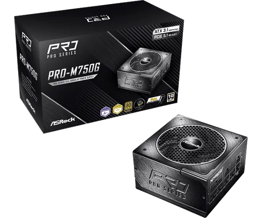 ASRock ATX 750W - 80+ Gold - PRO-750G