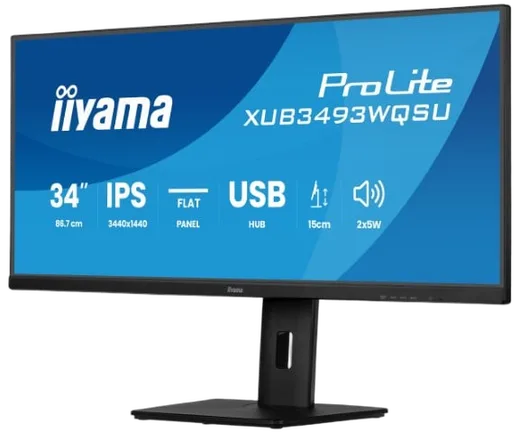 Iiyama XUB3493WQSU-B6 - 34" UWQHD 120Hz IPS PIP FreeSync, vue 4