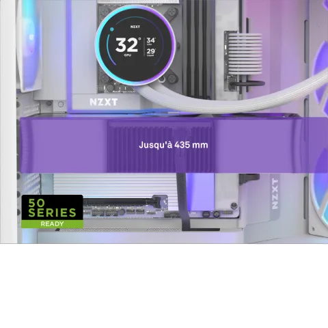 NZXT H9 Flow RGB+ Blanc - MT/Sans Alim/E-ATX, vue 8