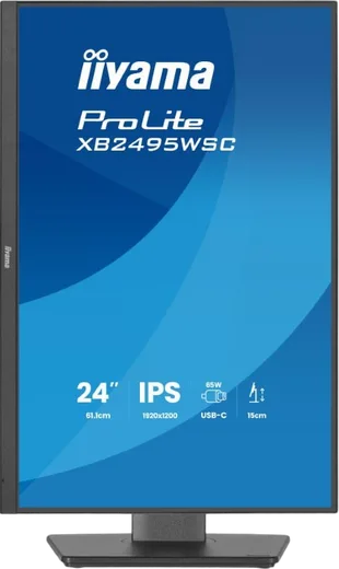 Iiyama Prolite XB2495WSC-B1 - 24.1" FHD+ 100Hz IPS Pivot USB-C 65W
