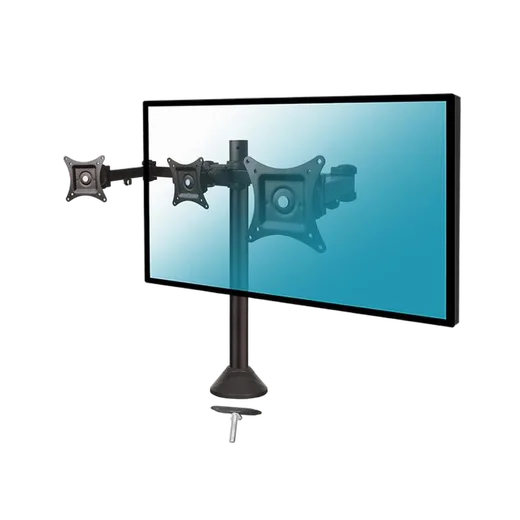 Kimex International Support bureau 3 écrans PC 13"- 20" fixation bord / à travers table, vue 1