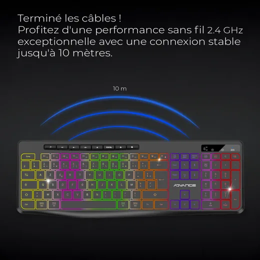 Advance R-Type Wireless - Membrane - Sans-Fil - RGB - Noir