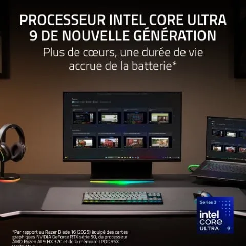 Razer Blade 16 - 16" OLED 2.5K U9 386H RTX 5090 64Go 2To W11, vue 10