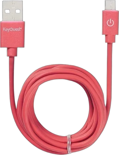 KEYOUEST Câble USB-A/Micro USB B - 1.2m - Rouge