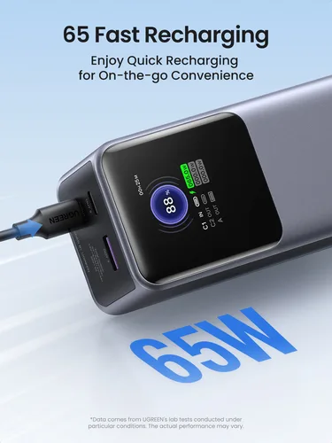 UGREEN PowerBank 3 ports - 25000mAh - 200W - Gris, vue 5