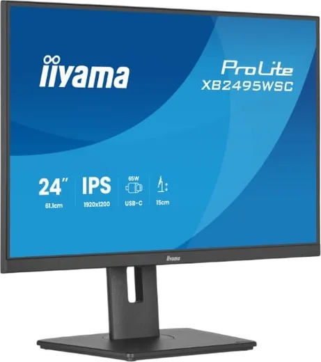 Iiyama Prolite XB2495WSC-B1 - 24.1" FHD+ 100Hz IPS Pivot USB-C 65W