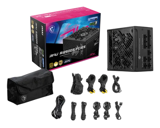 MSI ATX 1250W - 80+ Gold - MPG A1250GS PCIES Noir-Seconde Vie, vue 6