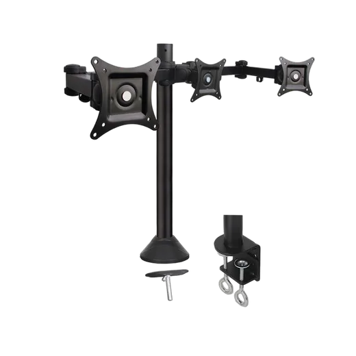 Kimex International Support bureau 3 écrans PC 13"- 20" fixation bord / à travers table