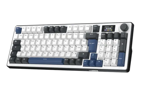 The G-LAB Keyz Elite 450 écran LCD - Mécanique - Sans-Fil - RGB - Blanc/Bleu