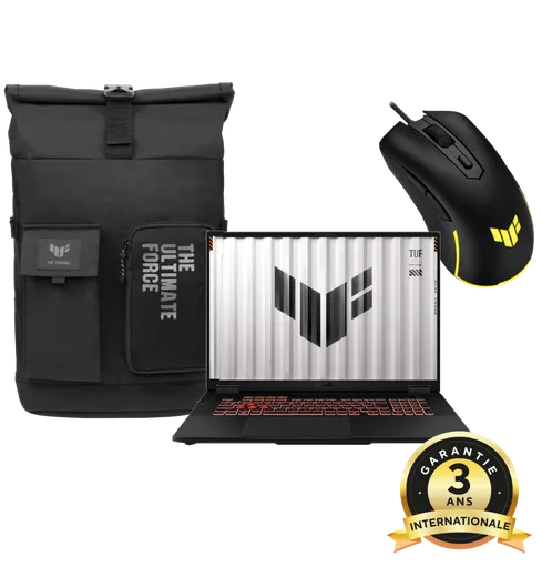 Asus TUF Gaming A18 - 18" FHD+ 144Hz Ryzen 7 260 RTX 5070 32Go 512Go Sans OS avec Sac et souris TUF