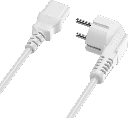 Compatible Câble d'alimentation (CEE 7 vers C13) - 2m Blanc