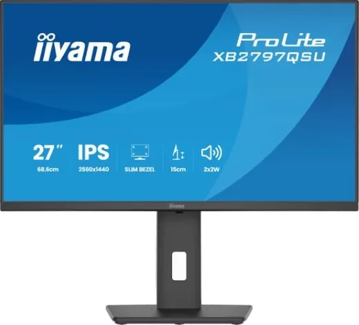 Iiyama XB2797QSU-B1 -  27" QHD 75Hz 1ms Pied réglable Pivot, vue 2
