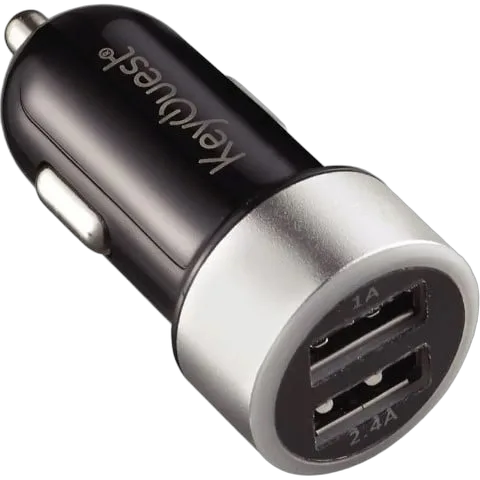 KEYOUEST Chargeur allume cigare 2xUSB Noir&Gris