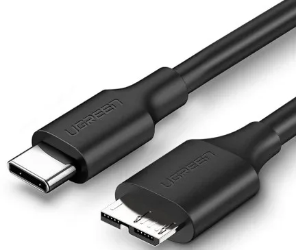 Câble USB-C vers Micro B/3A/PVC/ABS/1m/Noir