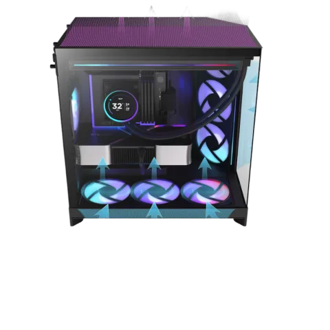 NZXT H9 Flow RGB+ Noir - MT/Sans Alim/E-ATX, vue 9