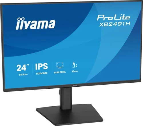 Iiyama Prolite XB2491H-B1 - 23.8" FHD 120Hz IPS 1ms Pivot HDMI Adaptive Sync, vue 3