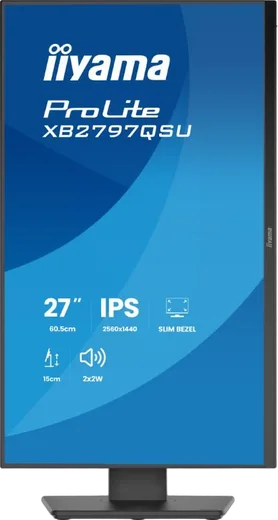 Iiyama XB2797QSU-B1 -  27" QHD 75Hz 1ms Pied réglable Pivot, vue 3