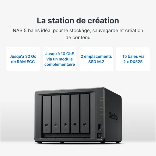 Synology DS1525+ - 5 baies, vue 6