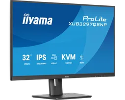 Iiyama XUB3297QSNP-B1 - 32" QHD 100Hz IPS KVM RJ45 Dock USB-C 95W