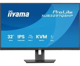 Iiyama XUB3297QSNP-B1 - 32" QHD 100Hz IPS KVM RJ45 Dock USB-C 95W, vue 2